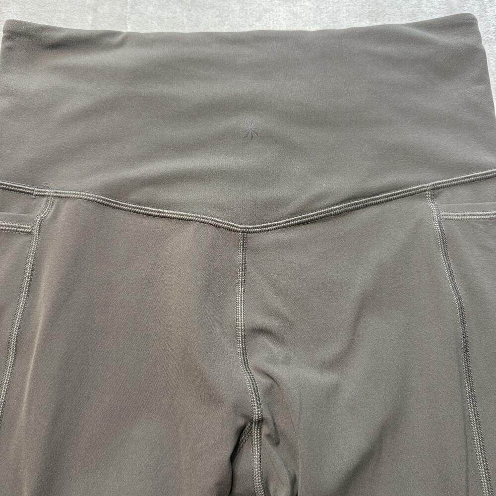 Athleta Inclination Moto Tight Olive Green Leggings Sz M Womens Athletic Ribbed - Picture 9 of 9